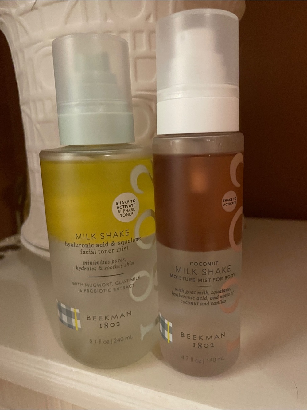 Beekman 1802 Milk Shake Facial Toner Mist and Body Mist Duo